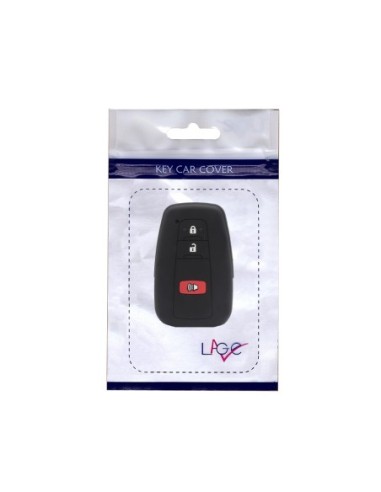 Guscio Silicone Cover Chiave per Telecomando Toyota Portachiavi Nero 3 Tasti per Land Cruiser Prado Camry V70 C-HR Prius Corolla RAV4 Avalon