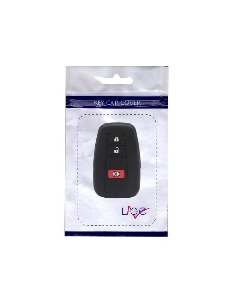 Guscio Silicone Cover Chiave per Telecomando Toyota Portachiavi Nero 3 Tasti per Land Cruiser Prado Camry V70 C-HR Prius Corolla RAV4 Avalon