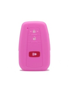 Guscio Silicone Cover Chiave per Telecomando Toyota Portachiavi Rosa 3 Tasti per Land Cruiser Prado Camry V70 C-HR Prius Corolla RAV4 Avalon