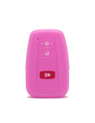 Guscio Silicone Cover Chiave per Telecomando Toyota Portachiavi Rosa 3 Tasti per Land Cruiser Prado Camry V70 C-HR Prius Corolla RAV4 Avalon