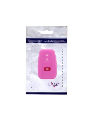 Guscio Silicone Cover Chiave per Telecomando Toyota Portachiavi Rosa 3 Tasti per Land Cruiser Prado Camry V70 C-HR Prius Corolla RAV4 Avalon
