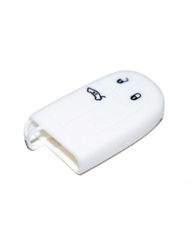Guscio in Silicone Cover Chiave Telecomando Jeep Fiat Chrysler 3 Tasti Portachiavi Idea Regalo Bianco