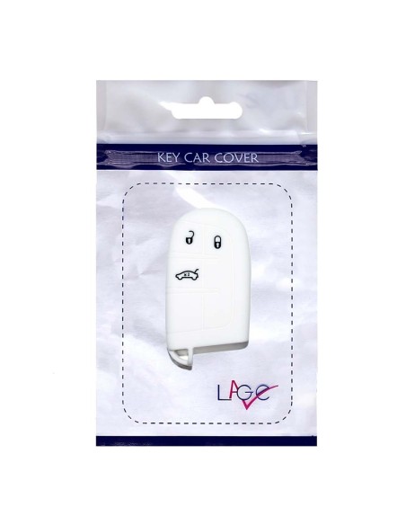 Guscio in Silicone Cover Chiave Telecomando Jeep Fiat Chrysler 3 Tasti Portachiavi Idea Regalo Bianco
