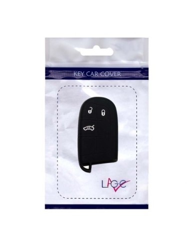 Guscio in Silicone Cover Chiave Telecomando Jeep Fiat Chrysler 3 Tasti Portachiavi Idea Regalo Nero