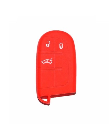 Guscio in Silicone Cover Chiave Telecomando Jeep Fiat Chrysler 3 Tasti Portachiavi Idea Regalo Rosso
