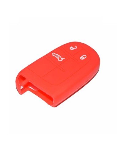 Guscio in Silicone Cover Chiave Telecomando Jeep Fiat Chrysler 3 Tasti Portachiavi Idea Regalo Rosso