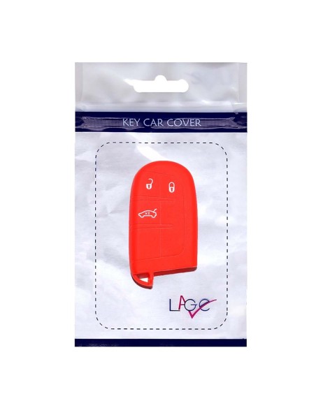 Guscio in Silicone Cover Chiave Telecomando Jeep Fiat Chrysler 3 Tasti Portachiavi Idea Regalo Rosso