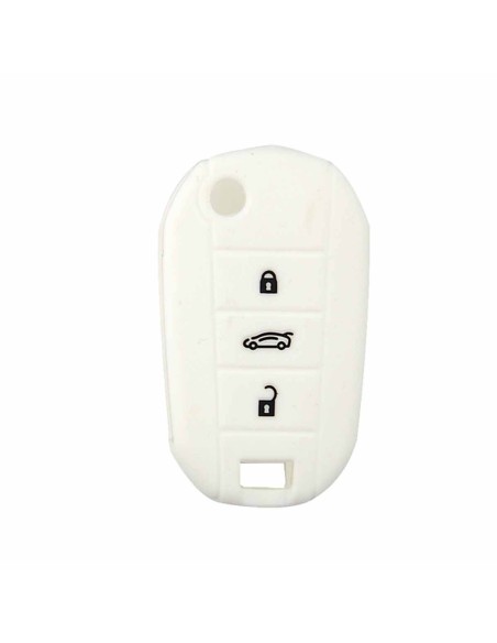Guscio Silicone Cover Chiave Telecomando Peugeot e Citroen Portachiavi Bianco Peugeot 208 301 308 408 508 2008 3008 5008 Citroen Cactus C3 C5 C6 C8 C4L DS3 DS4 DS5