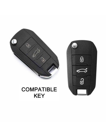 Guscio Silicone Cover Chiave Telecomando Peugeot e Citroen Portachiavi Blu Peugeot 208 301 308 408 508 2008 3008 5008 Citroen Cactus C3 C5 C6 C8 C4L DS3 DS4 DS5