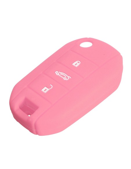 Guscio Silicone Cover Chiave Telecomando Peugeot e Citroen Portachiavi Rosa Peugeot 208 301 308 408 508 2008 3008 5008 Citroen Cactus C3 C5 C6 C8 C4L DS3 DS4 DS5