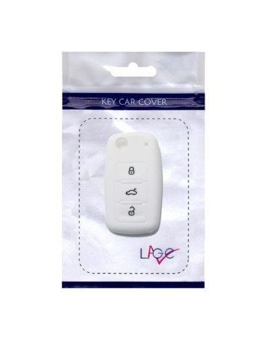 Guscio Silicone Cover Chiave per Telecomando Volkswagen Seat Skoda Portachiave Bianco VW Golf Passat Polo Touran Tiguan Eos Sharan Touareg Phateon Caddy T5 Amarok Lupo Seat Altea Alhambra Leon Ibiza Exeo Cordoba Arosa Skoda Octavia Fabia Superb Roomster