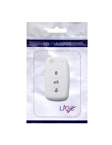 Guscio Silicone Cover Chiave per Telecomando Volkswagen Seat Skoda Portachiave Bianco VW Golf Passat Polo Touran Tiguan Eos Sharan Touareg Phateon Caddy T5 Amarok Lupo Seat Altea Alhambra Leon Ibiza Exeo Cordoba Arosa Skoda Octavia Fabia Superb Roomster