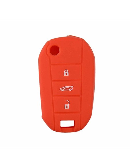 Guscio Silicone Cover Chiave Telecomando Peugeot e Citroen Portachiavi Rosso Peugeot 208 301 308 408 508 2008 3008 5008 Citroen Cactus C3 C5 C6 C8 C4L DS3 DS4 DS5