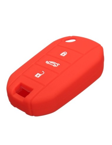 Guscio Silicone Cover Chiave Telecomando Peugeot e Citroen Portachiavi Rosso Peugeot 208 301 308 408 508 2008 3008 5008 Citroen Cactus C3 C5 C6 C8 C4L DS3 DS4 DS5