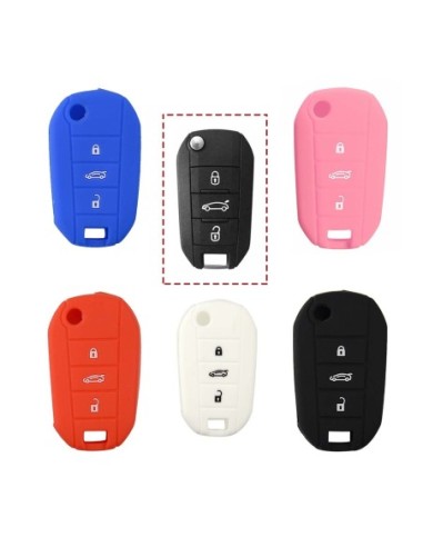 Guscio Silicone Cover Chiave Telecomando Peugeot e Citroen Portachiavi Rosso Peugeot 208 301 308 408 508 2008 3008 5008 Citroen Cactus C3 C5 C6 C8 C4L DS3 DS4 DS5