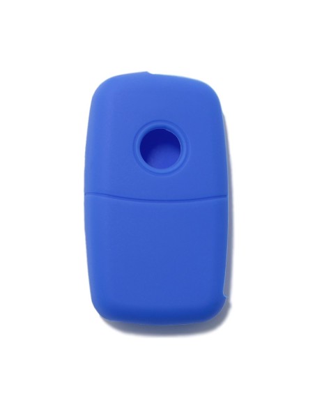 Guscio in Silicone Cover Chiave per Telecomando Volkswagen Seat Skoda Portachiave Blu VW Golf Passat Polo Touran Tiguan Eos Sharan Touareg Phateon Caddy T5 Amarok Lupo Seat Altea Alhambra Leon Ibiza Exeo Cordoba Arosa Skoda Octavia Fabia Superb Roomster