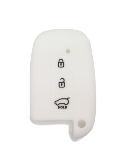 Guscio Silicone Cover Chiave per Telecomando KIA Hyundai Keyless-Entry 3 Tasti Bianco per KIA Sportage Sorento Picanto Venga Carens Opitma Rio Soul K5 CK Santa Fe e Hyundai i30 i30 Coupe i40 IX20 IX35 