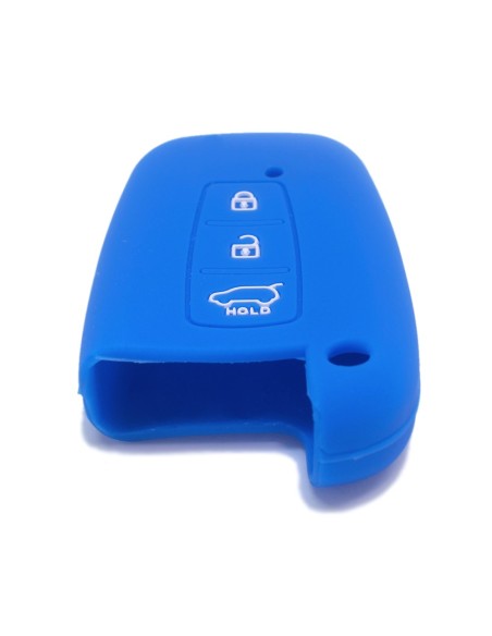 Guscio Silicone Cover Chiave per Telecomando KIA Hyundai Keyless-Entry 3 Tasti Blu per KIA Sportage Sorento Picanto Venga Carens Opitma Rio Soul K5 CK Santa Fe e Hyundai i30 i30 Coupe i40 IX20 IX35 