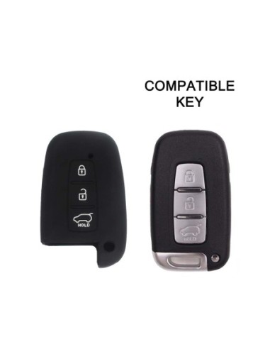 Guscio Silicone Cover Chiave per Telecomando KIA Hyundai Keyless-Entry 3 Tasti Nero per KIA Sportage Sorento Picanto Venga Carens Opitma Rio Soul K5 CK Santa Fe e Hyundai i30 i30 Coupe i40 IX20 IX35 
