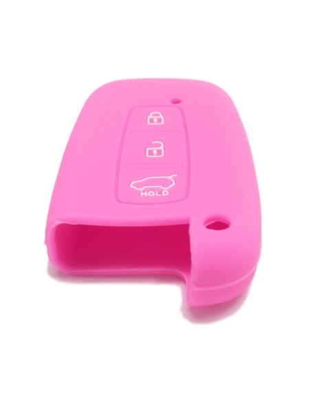 Guscio Silicone Cover Chiave per Telecomando KIA Hyundai Keyless-Entry 3 Tasti Rosa per KIA Sportage Sorento Picanto Venga Carens Opitma Rio Soul K5 CK Santa Fe e Hyundai i30 i30 Coupe i40 IX20 IX35 