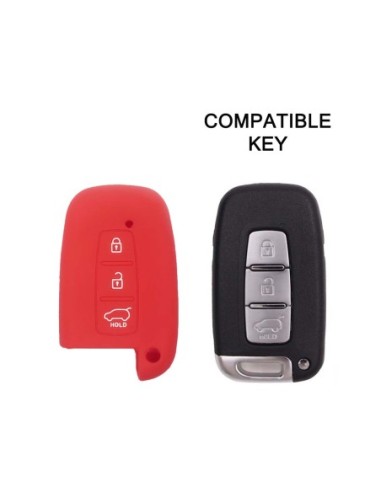Guscio Silicone Cover Chiave per Telecomando KIA Hyundai Keyless-Entry 3 Tasti Rosso per KIA Sportage Sorento Picanto Venga Carens Opitma Rio Soul K5 CK Santa Fe e Hyundai i30 i30 Coupe i40 IX20 IX35 