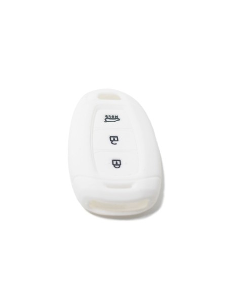 Guscio Silicone Cover Chiave Telecomando Hyundai Bianco Keyless-Entry 3 Tasti per i30 ix35 IG Solaris Azera Elantra Grandeur Accent Santa Fe