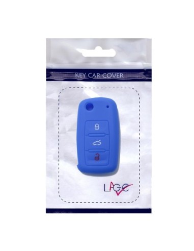 Guscio in Silicone Cover Chiave per Telecomando Volkswagen Seat Skoda Portachiave Blu VW Golf Passat Polo Touran Tiguan Eos Sharan Touareg Phateon Caddy T5 Amarok Lupo Seat Altea Alhambra Leon Ibiza Exeo Cordoba Arosa Skoda Octavia Fabia Superb Roomster