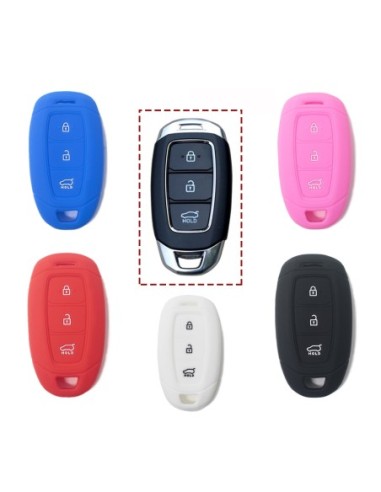 Guscio Silicone Cover Chiave Telecomando Hyundai Blu Keyless-Entry 3 Tasti per i30 ix35 IG Solaris Azera Elantra Grandeur Accent Santa Fe
