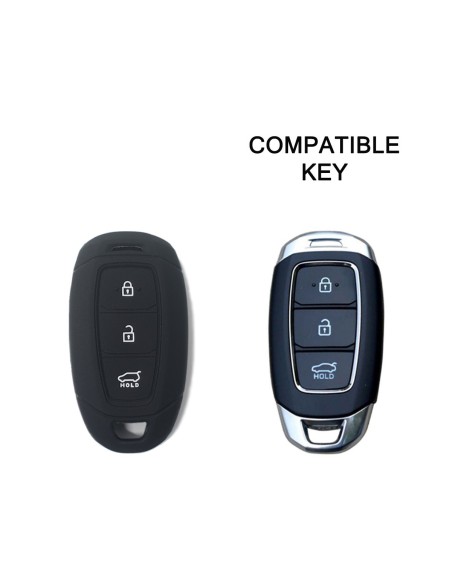 Guscio Silicone Cover Chiave Telecomando Hyundai Nero Keyless-Entry 3 Tasti per i30 ix35 IG Solaris Azera Elantra Grandeur Accent Santa Fe