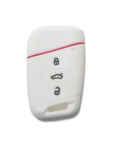 Guscio Silicone Cover Chiave per Telecomando Volkswagen Skoda Bianco  Magotan Passat B8 Skoda Superb Kodiaq A7 Portachiavi