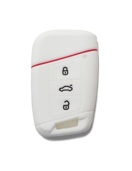 Guscio Silicone Cover Chiave per Telecomando Volkswagen Skoda Bianco  Magotan Passat B8 Skoda Superb Kodiaq A7 Portachiavi