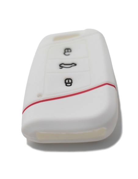 Guscio Silicone Cover Chiave per Telecomando Volkswagen Skoda Bianco  Magotan Passat B8 Skoda Superb Kodiaq A7 Portachiavi