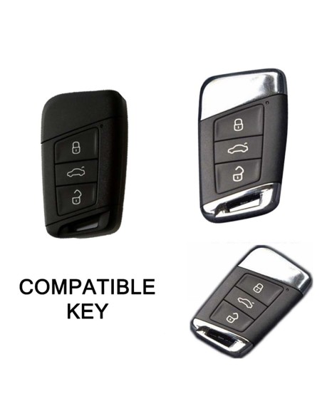 Guscio in Silicone Cover Chiave per Telecomando Volkswagen Skoda Nero Magotan Passat B8 Skoda Superb Kodiaq A7 Portachiavi