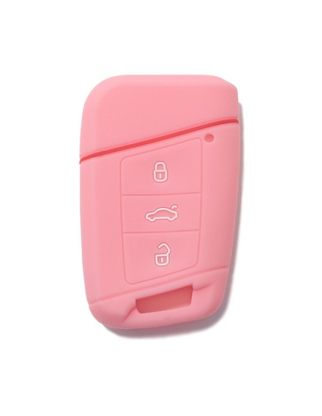 Guscio in Silicone Cover Chiave per Telecomando Volkswagen Skoda Rosa Magotan Passat B8 Skoda Superb Kodiaq A7 Portachiavi