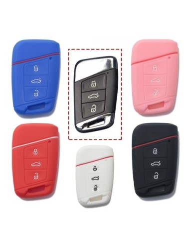 Guscio in Silicone Cover Chiave per Telecomando Volkswagen Skoda Rosa Magotan Passat B8 Skoda Superb Kodiaq A7 Portachiavi