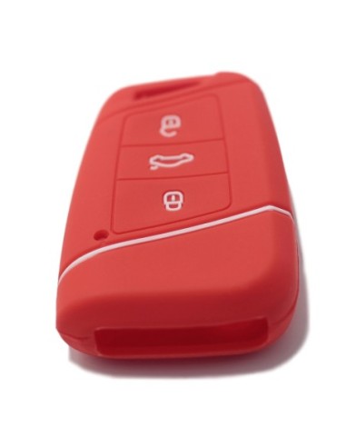 Guscio in Silicone Cover Chiave per Telecomando Volkswagen Skoda Rosso Magotan Passat B8 Skoda Superb Kodiaq A7 Portachiavi