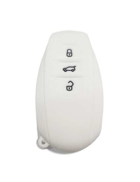 Guscio Silicone Cover Chiave Telecomando Volkswagen Touareg 2011-2014 Bianco 3 Tasti