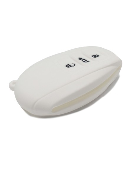 Guscio Silicone Cover Chiave Telecomando Volkswagen Touareg 2011-2014 Bianco 3 Tasti