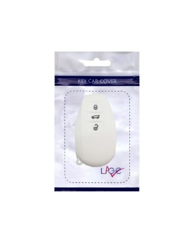 Guscio Silicone Cover Chiave Telecomando Volkswagen Touareg 2011-2014 Bianco 3 Tasti