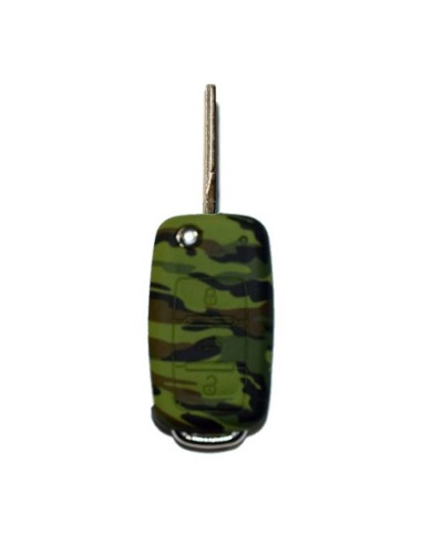 Guscio in Silicone Cover Chiave per Telecomando Volkswagen Seat Skoda Portachiave Camouflage VW Golf Passat Polo Touran Tiguan Eos Sharan Touareg Phateon Caddy T5 Amarok Lupo Seat Altea Alhambra Leon Ibiza Exeo Cordoba Arosa Skoda Octavia Fabia Superb