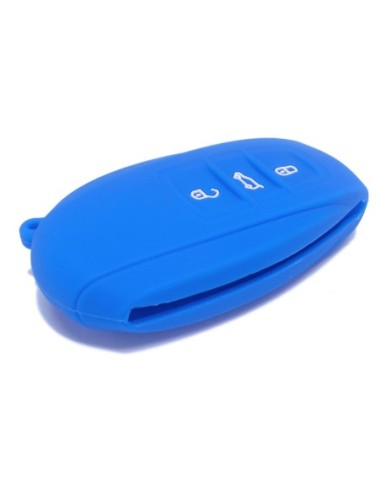 Guscio Silicone Cover Chiave Telecomando Volkswagen Touareg 2011-2014 Blu 3 Tasti