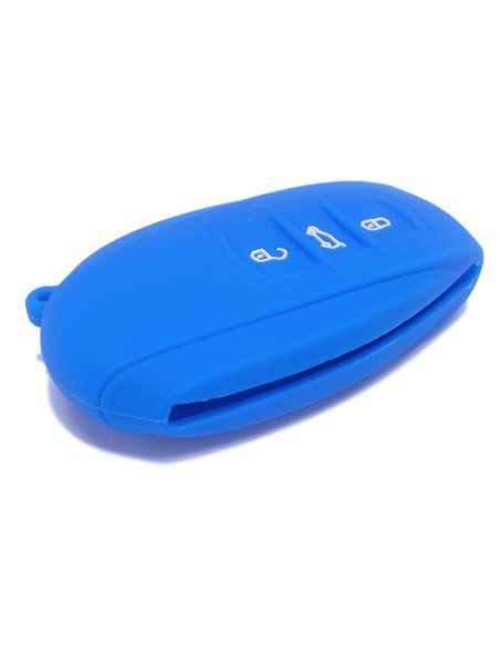 Guscio Silicone Cover Chiave Telecomando Volkswagen Touareg 2011-2014 Blu 3 Tasti