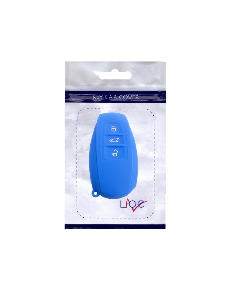 Guscio Silicone Cover Chiave Telecomando Volkswagen Touareg 2011-2014 Blu 3 Tasti