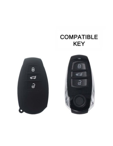 Guscio Silicone Cover Chiave Telecomando Volkswagen Touareg 2011-2014 Nero 3 Tasti