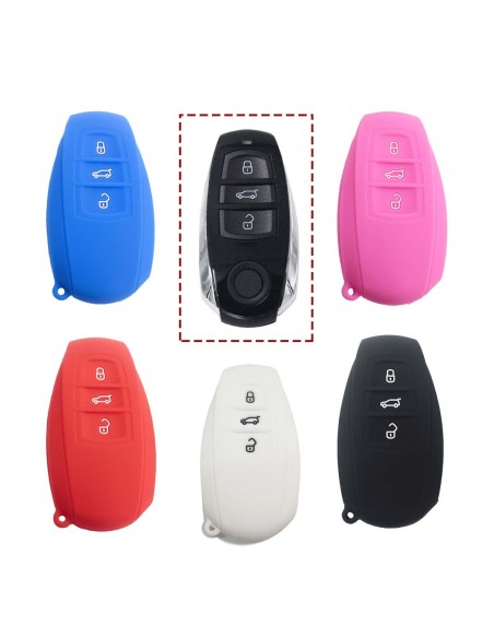 Guscio Silicone Cover Chiave Telecomando Volkswagen Touareg 2011-2014 Nero 3 Tasti