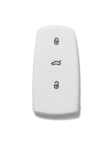 Guscio Silicone Cover Chiave per Telecomando Volkswagen Bianco 3 Tasti Polo Golf Passat Touran Bora Tiguan Sharan Jetta Cady Scirocco Magotan CC