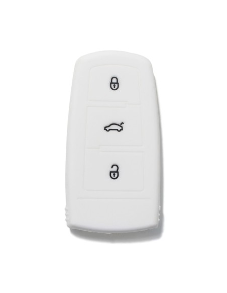 Guscio Silicone Cover Chiave per Telecomando Volkswagen Bianco 3 Tasti Polo Golf Passat Touran Bora Tiguan Sharan Jetta Cady Scirocco Magotan CC