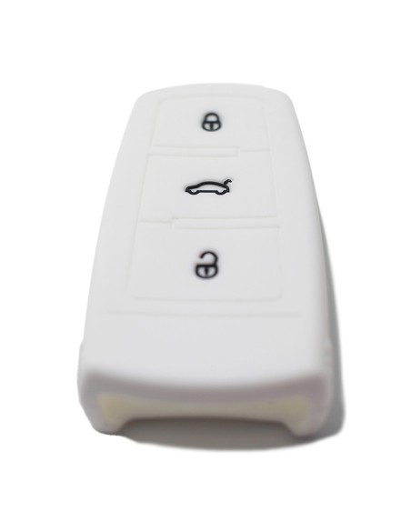 Guscio Silicone Cover Chiave per Telecomando Volkswagen Bianco 3 Tasti Polo Golf Passat Touran Bora Tiguan Sharan Jetta Cady Scirocco Magotan CC