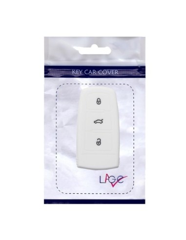 Guscio Silicone Cover Chiave per Telecomando Volkswagen Bianco 3 Tasti Polo Golf Passat Touran Bora Tiguan Sharan Jetta Cady Scirocco Magotan CC