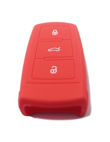 Guscio Silicone Cover Chiave per Telecomando Volkswagen Rosso 3 Tasti Polo Golf Passat Touran Bora Tiguan Sharan Jetta Cady Scirocco Magotan CC